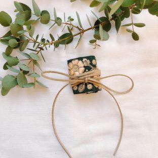 Hair wrap【green】（リボンのヘアアクセサリー）