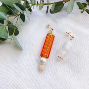 glass pipe【orange】（ピアス・イヤリング）