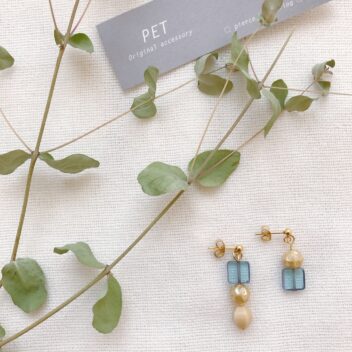 【MINI】（Square×Perl）（ピアス・イヤリング）