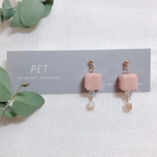 オーロラピンクダイス（ピアス・イヤリング）