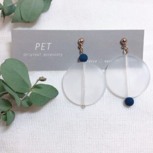 スリガラスサークル（ピアス・イヤリング）