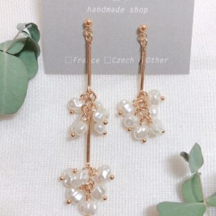 線香花火の耳飾り【Perl】（ピアス・イヤリング）