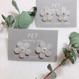 ビーズフラワー【white】