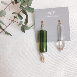 glass pipe【green】（ピアス・イヤリング）