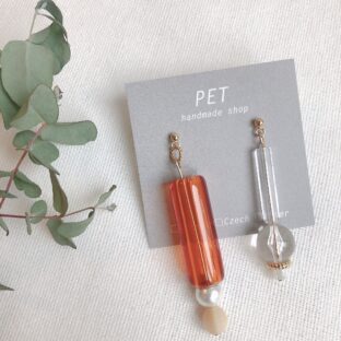 glass pipe【orange】（ピアス・イヤリング）