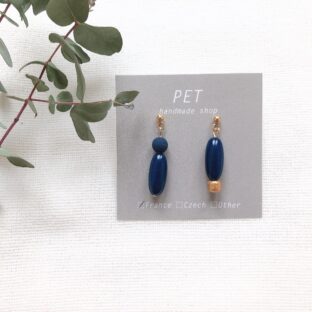 ジェリービーンズ【navy】（ピアス・イヤリング）
