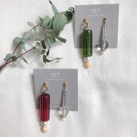 glass pipe【green・red】（ピアス・イヤリング）