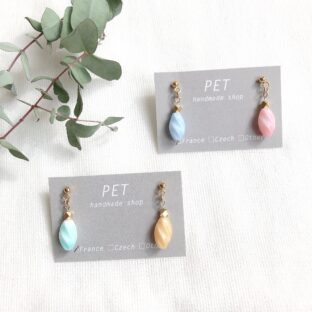 mini シャーベットガラス【blue・green】（ピアス・イヤリング）